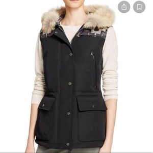 Pendleton Vest with fur lined hood